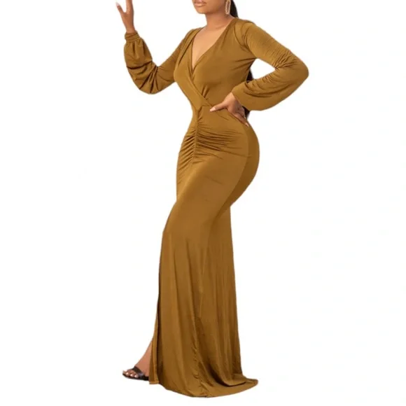 Dresses | Sexy Brown Twist Knot Maxi Dress | Poshmark